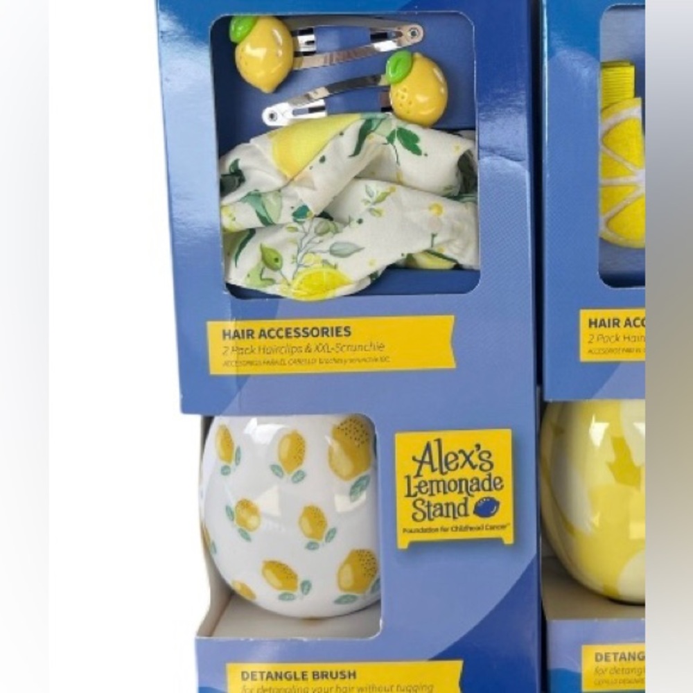 Alex's Lemonade Hair Accessories and Detangle Brush